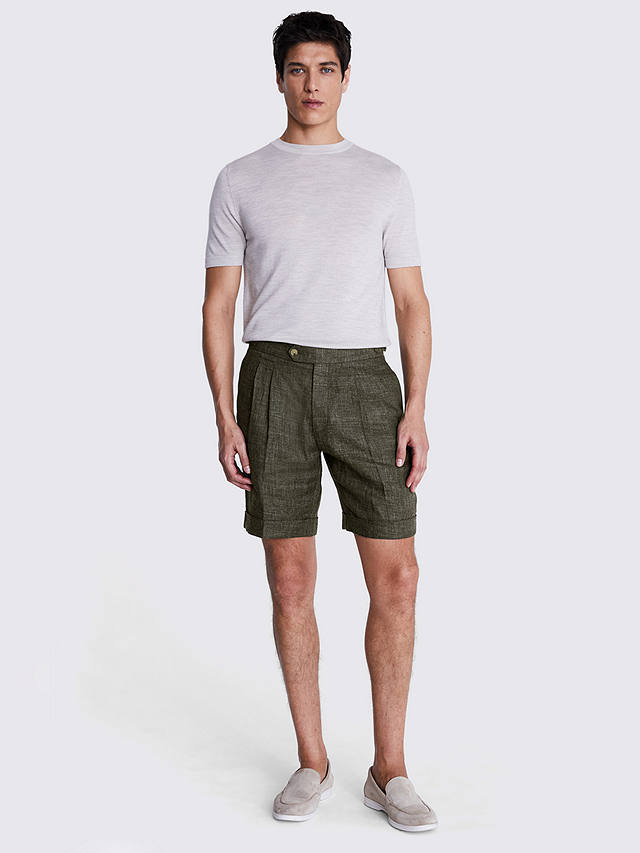 Moss Linen Shorts, Khaki