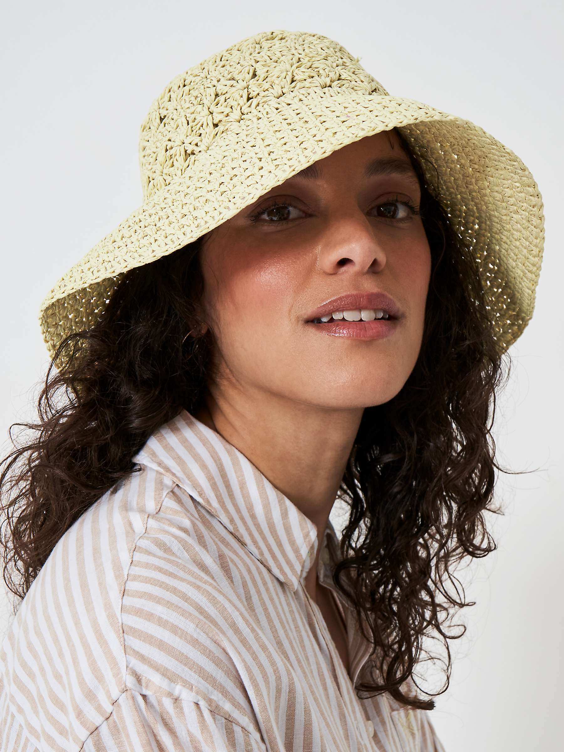 Buy Crew Clothing Crochet Bucket Hat, Natural Online at johnlewis.com