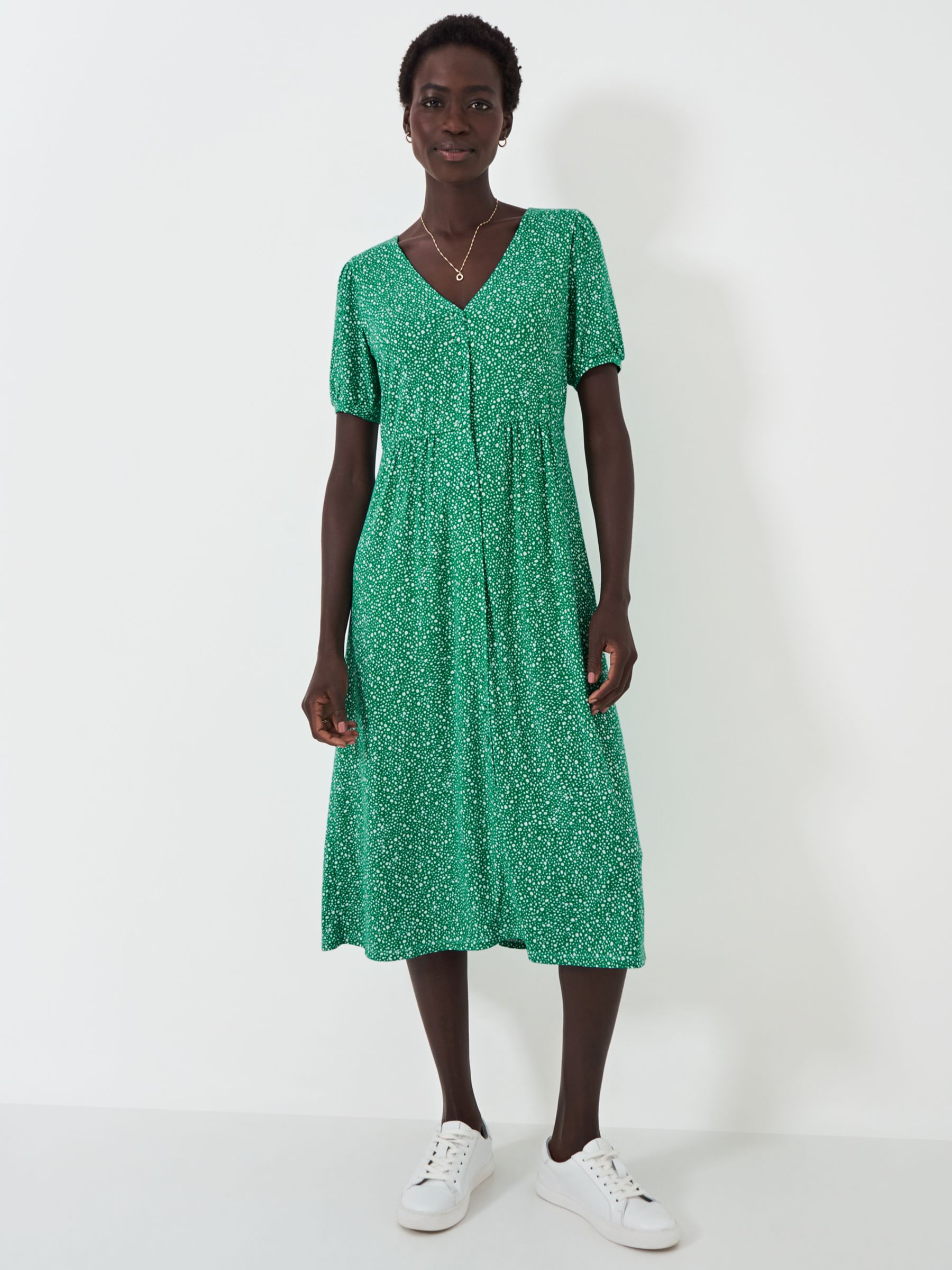 Crew Clothing Kiki Spot Midi Dress, Bottle Green