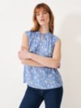 Crew Clothing Olivia Floral Print Blouse, Light Blue