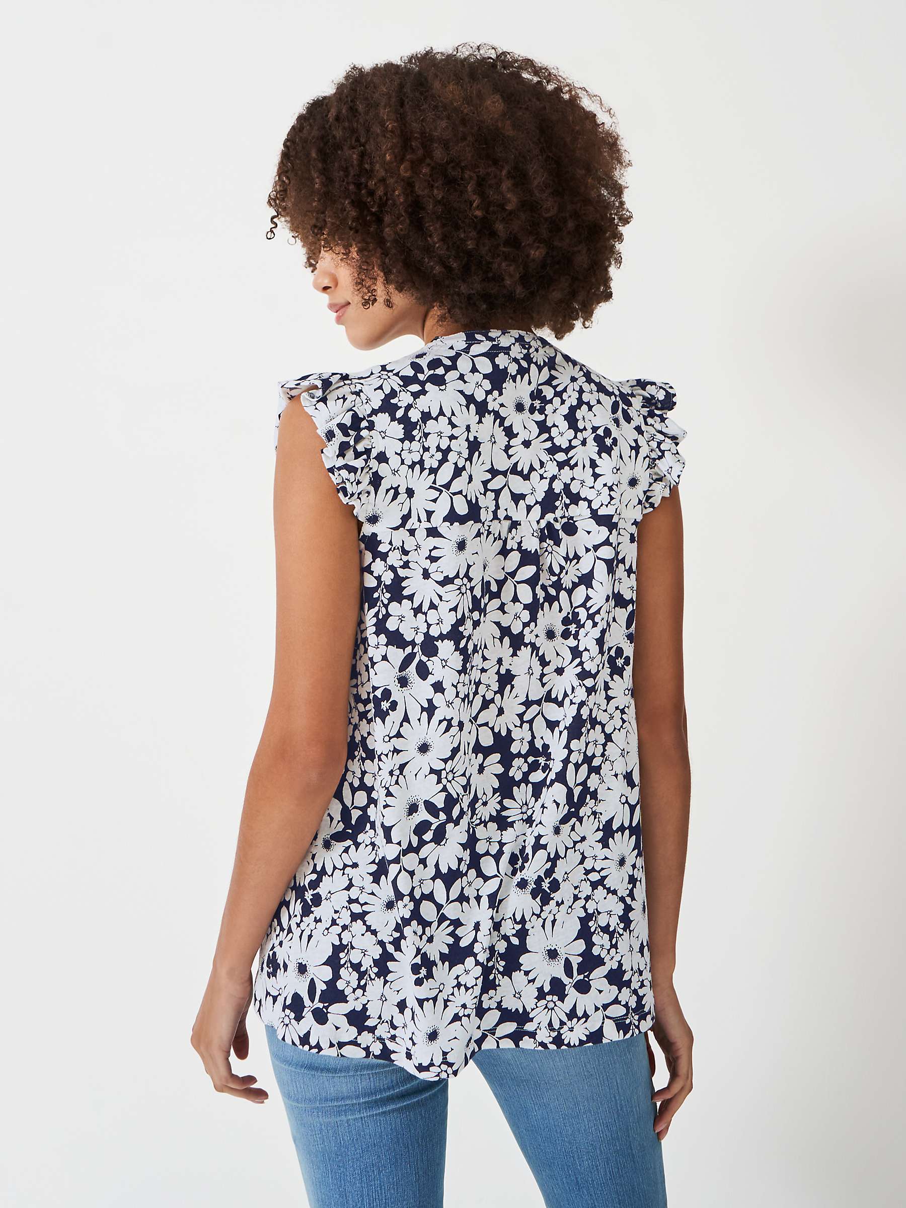 Buy Crew Clothing Floral Print Linen Blend Blouse Online at johnlewis.com