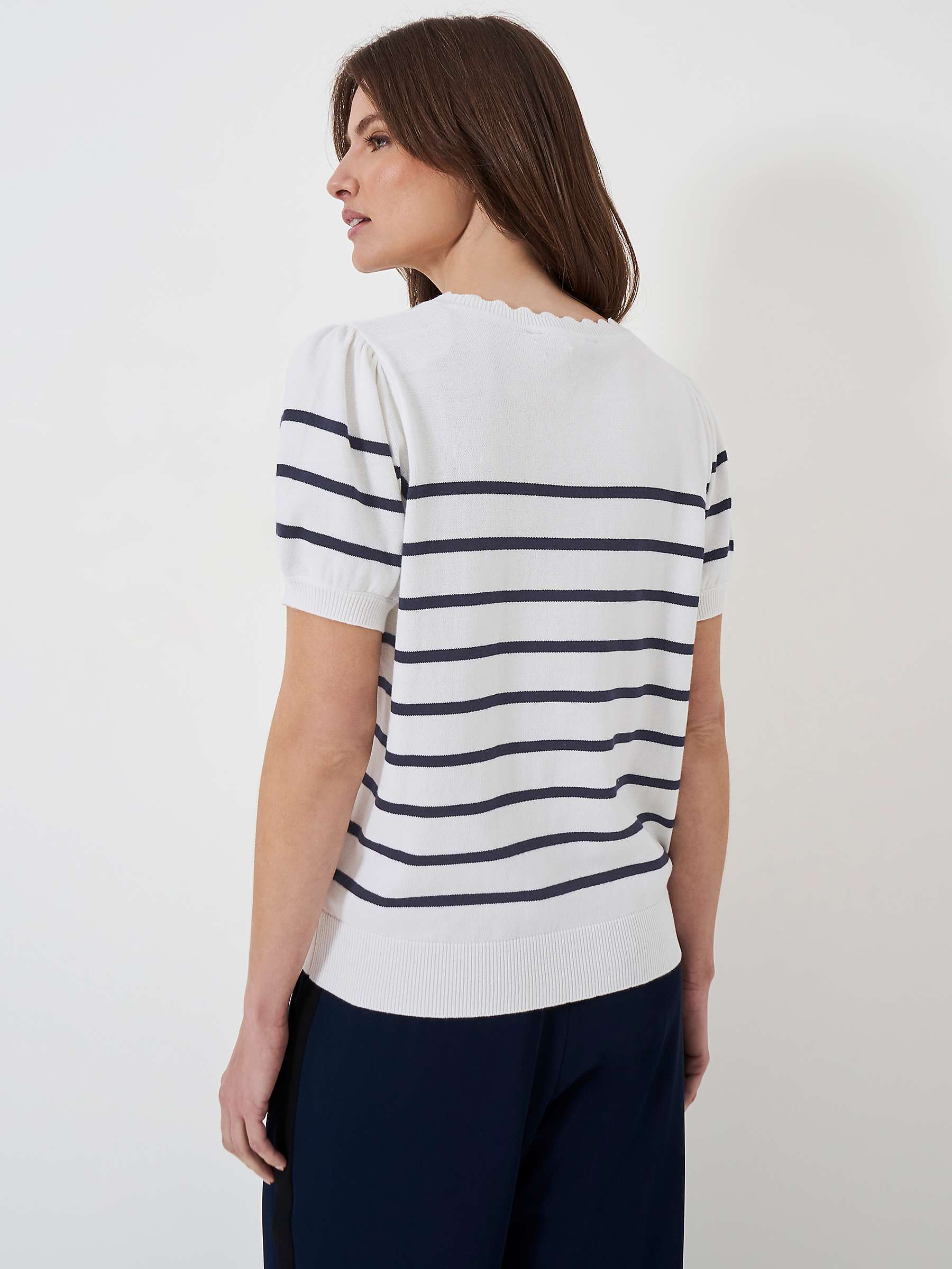 Buy Crew Clothing Short Sleeve Stripe Jumper, White Online at johnlewis.com