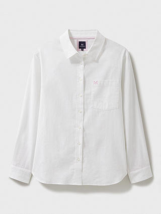 Crew Clothing Linen Blend Shirt, White