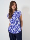 Crew Clothing Floral Short Sleeve Shirt, Blue/Multi
