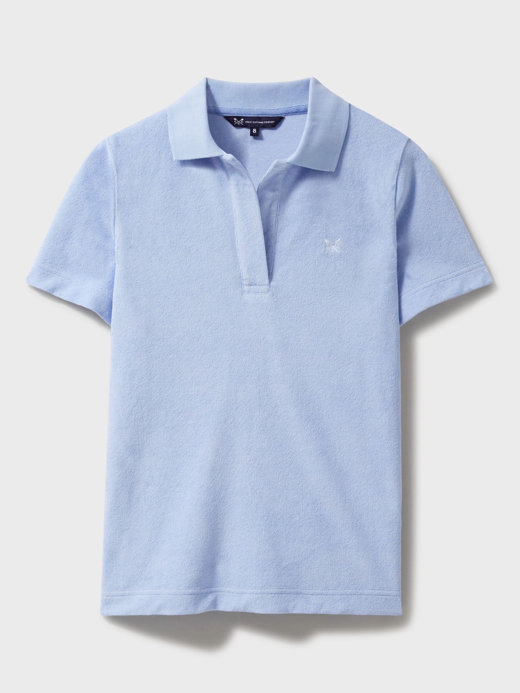 Crew Clothing Cotton Blend Polo Shirt, Light Blue, 6