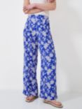 Crew Clothing Dion Wide Leg Trousers, Blue