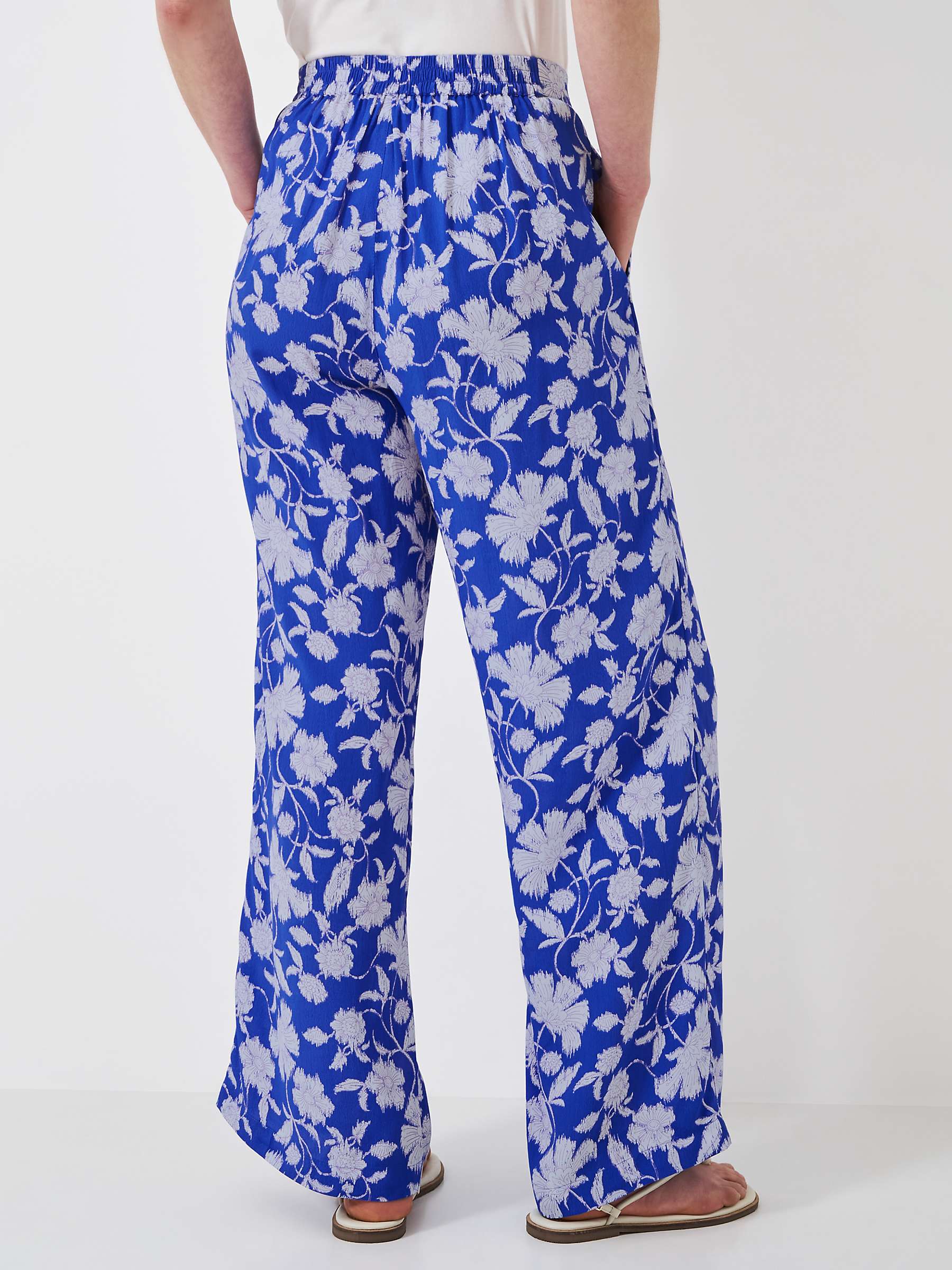 Buy Crew Clothing Dion Wide Leg Trousers, Blue Online at johnlewis.com