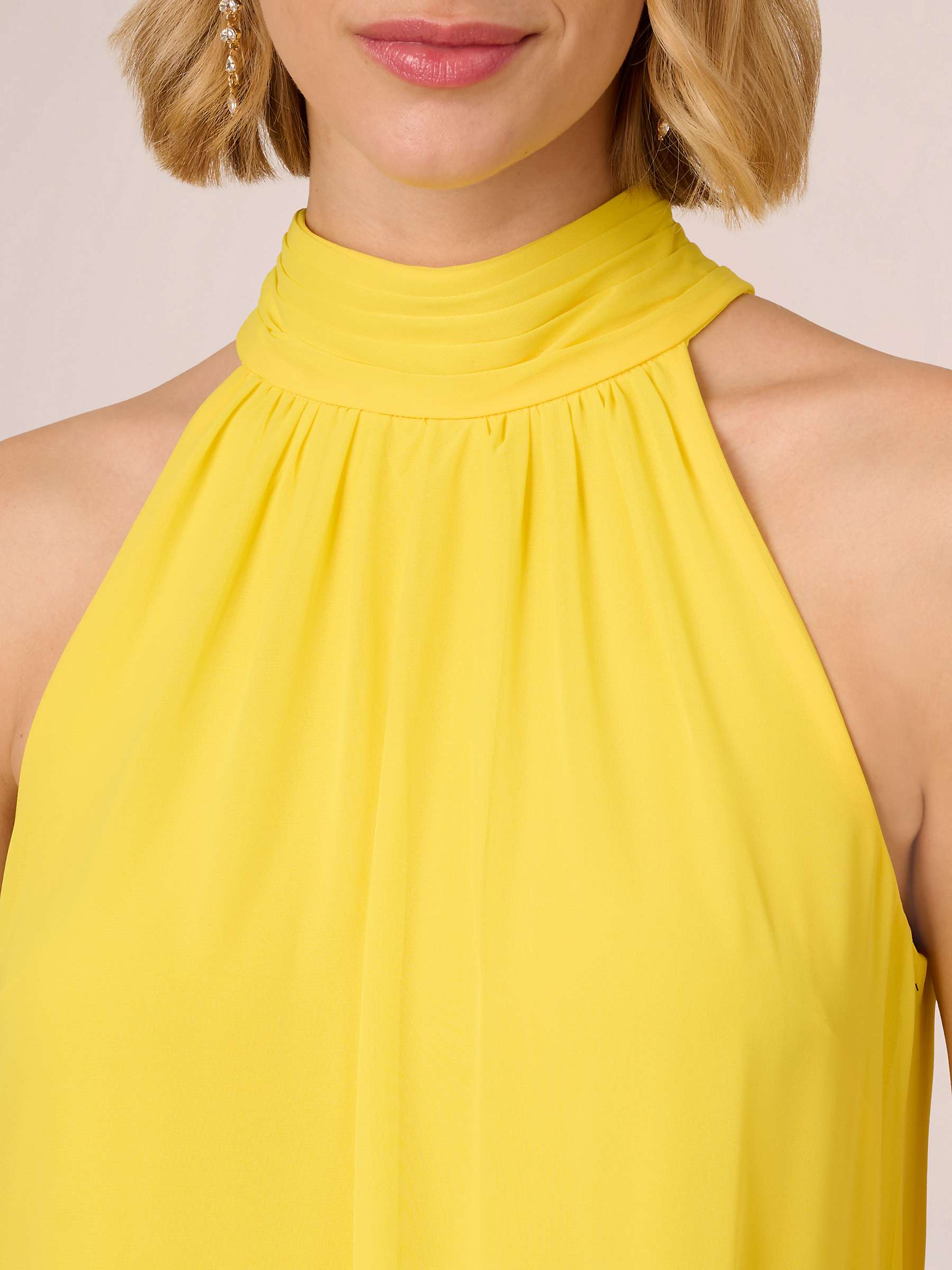Buy Adrianna Papell Chiffon Trapeze Mini Dress, Hyper Yellow Online at johnlewis.com