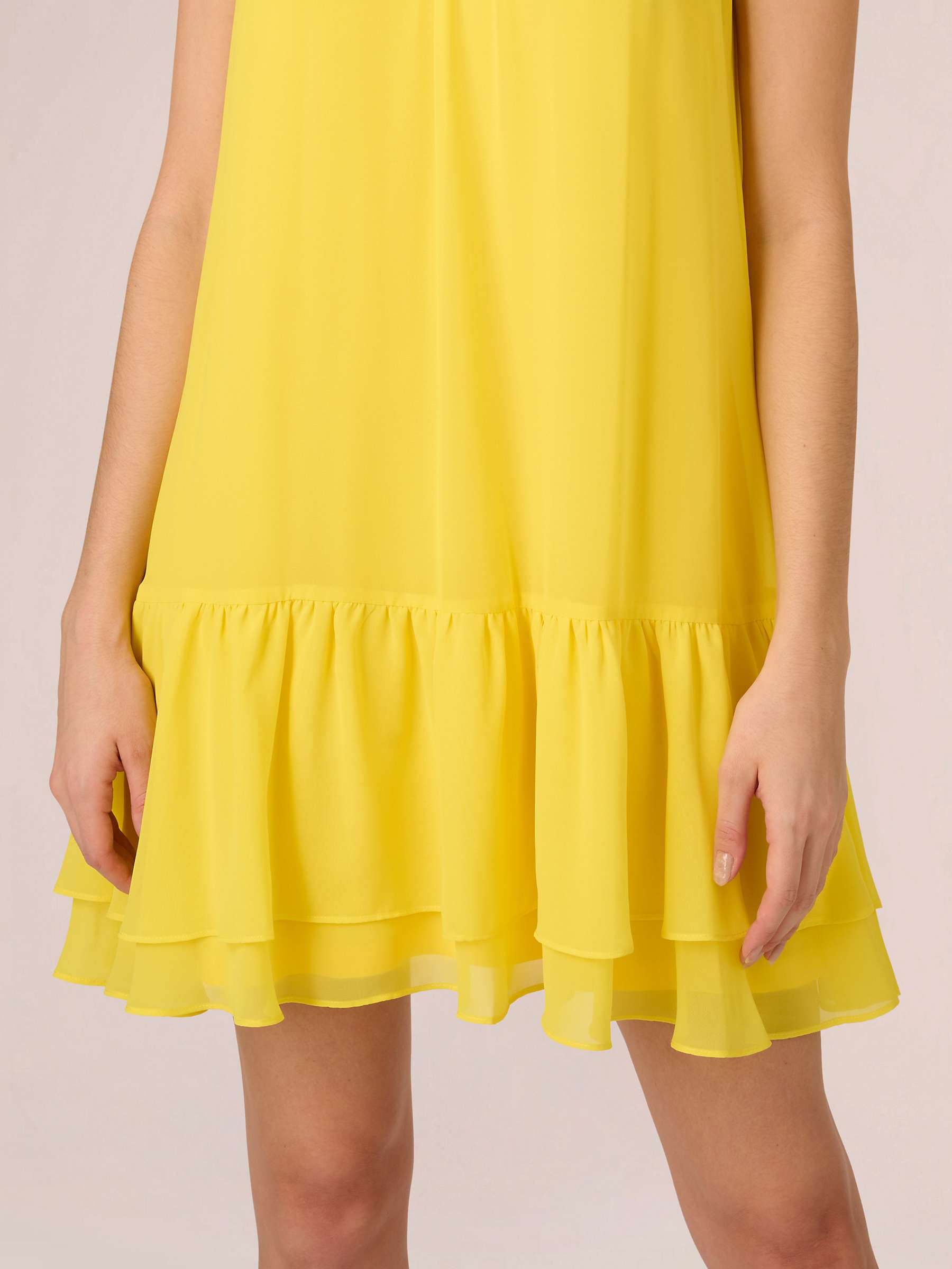 Buy Adrianna Papell Chiffon Trapeze Mini Dress, Hyper Yellow Online at johnlewis.com