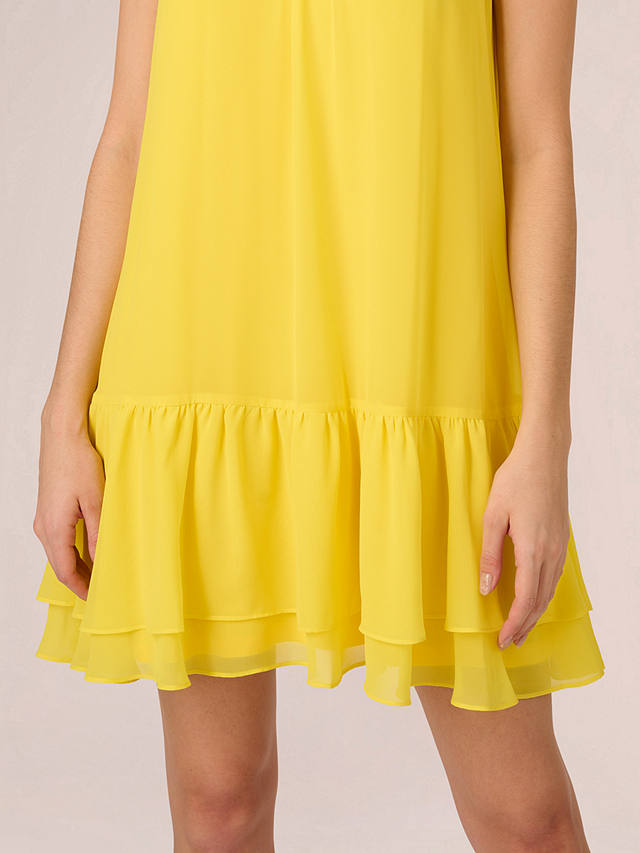 Adrianna Papell Chiffon Trapeze Mini Dress, Hyper Yellow