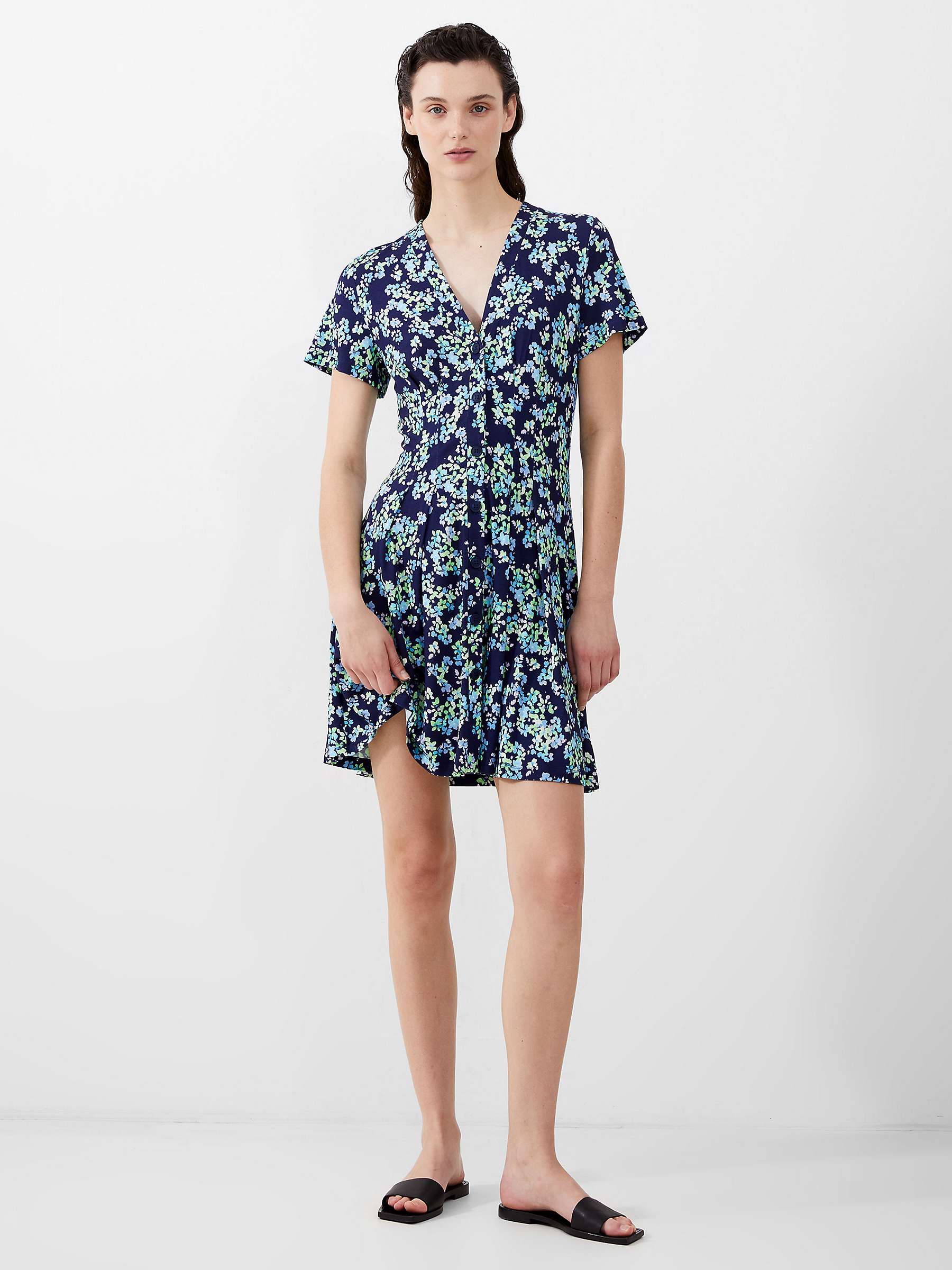 Buy French Connection Benedetta Meadow Dress, Midnight Blue Online at johnlewis.com