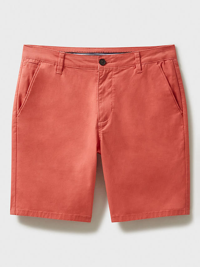 Crew Clothing Bermuda Stretch Chino Shorts, Coral Orange