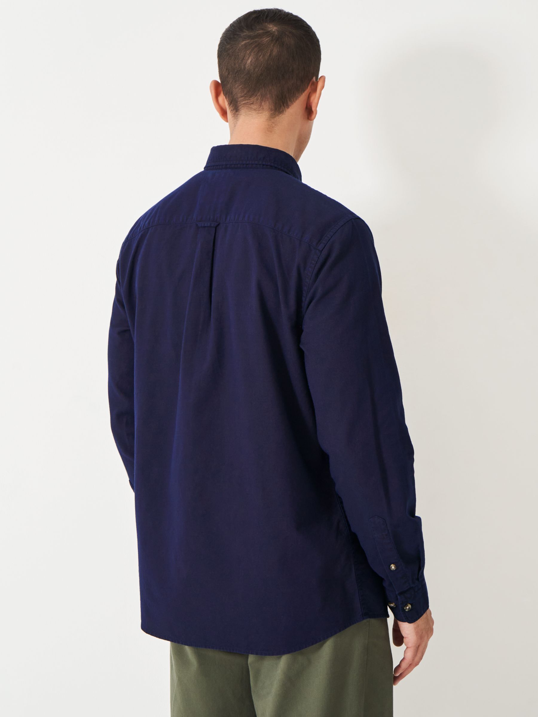 Crew Clothing Garment Dyed Oxford Shirt, Navy Blue, L