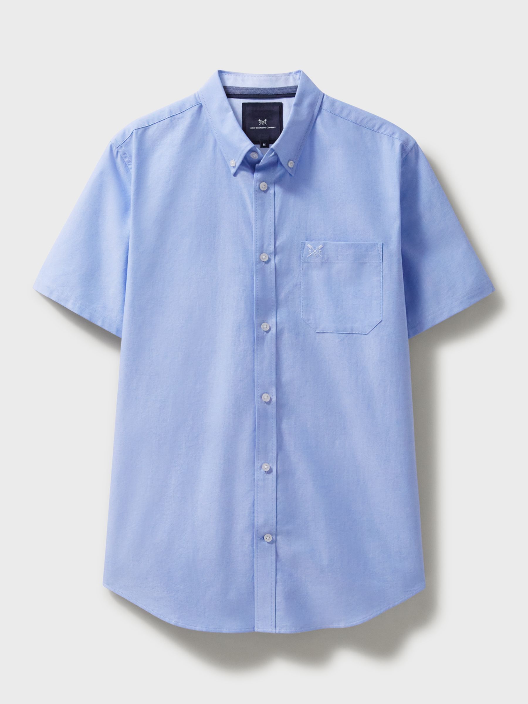 Crew Clothing Short Sleeve Oxford Shirt, Sky Blue, L
