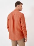 Crew Clothing Long Sleeve Linen Classic Shirt, Coral Orange