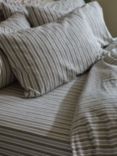 Piglet in Bed Sommerley Stripe Linen Blend Fitted Sheet, Thyme
