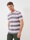 Crew Clothing Stripe Polo Shirt, Pink/Navy
