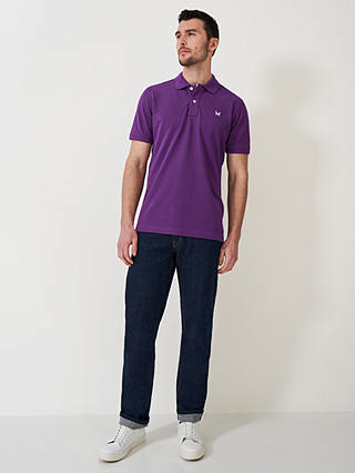 Crew Clothing Classic Pique Cotton Polo Shirt, Mid Purple