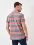 Crew Clothing Stripe Polo Shirt, Red/Navy