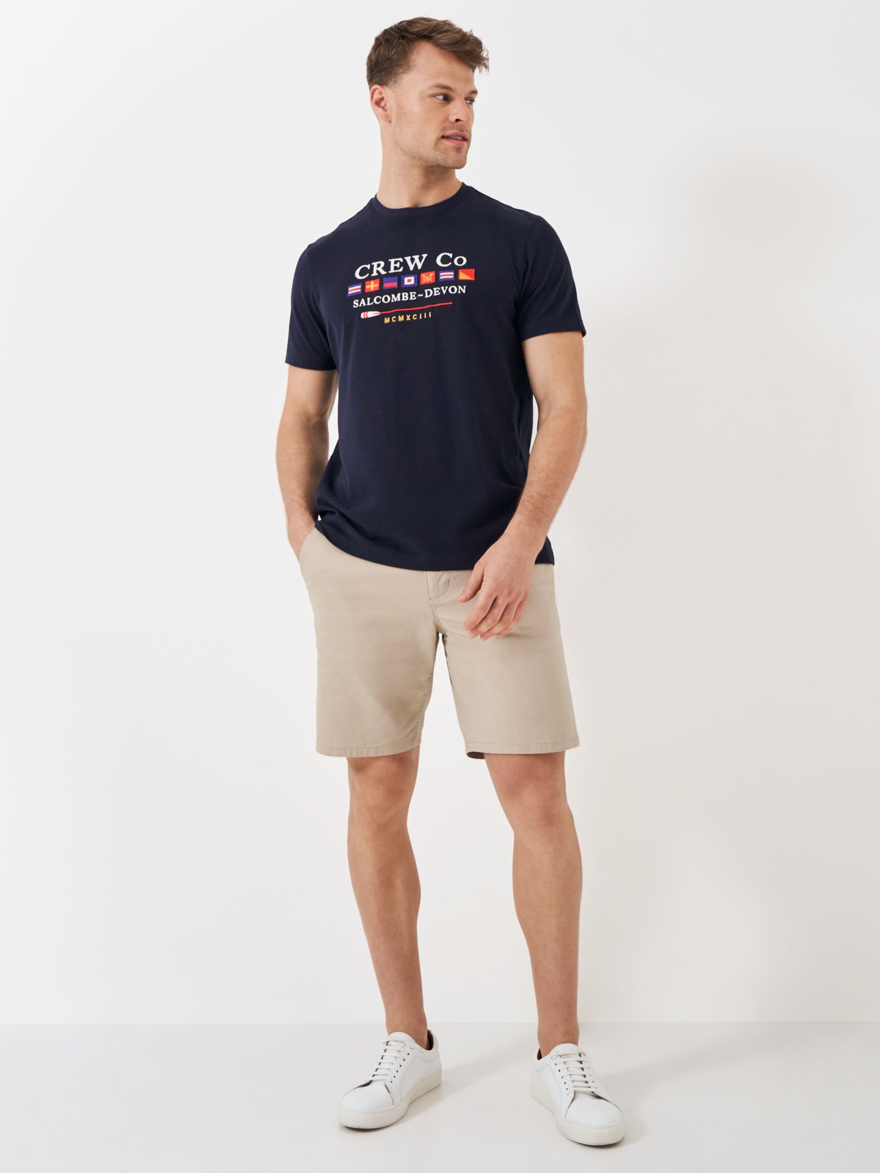 Buy Crew Clothing Embroidered Salcombe Graphic T-Shirt, Navy/Multi Online at johnlewis.com