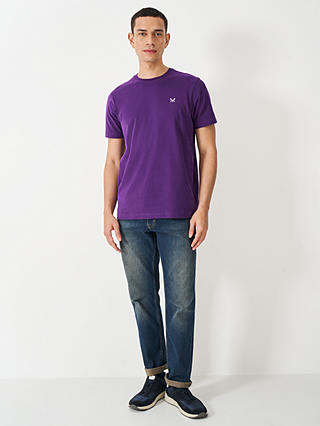 Crew Clothing Crew Neck Cotton T-Shirt, Mid Purple