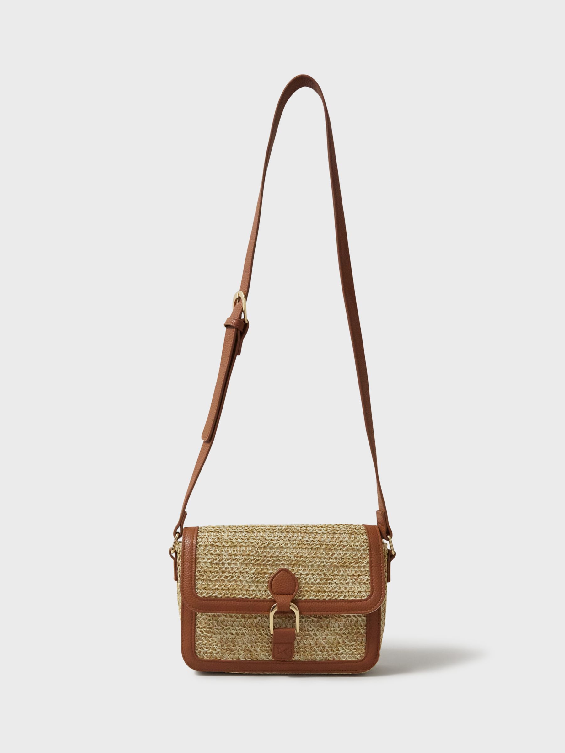 Crew Clothing Straw Cross Body Satchel, Natural, One Size