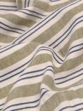 Piglet in Bed Sommerley Stripe Linen Blend Flat Sheet, Thyme
