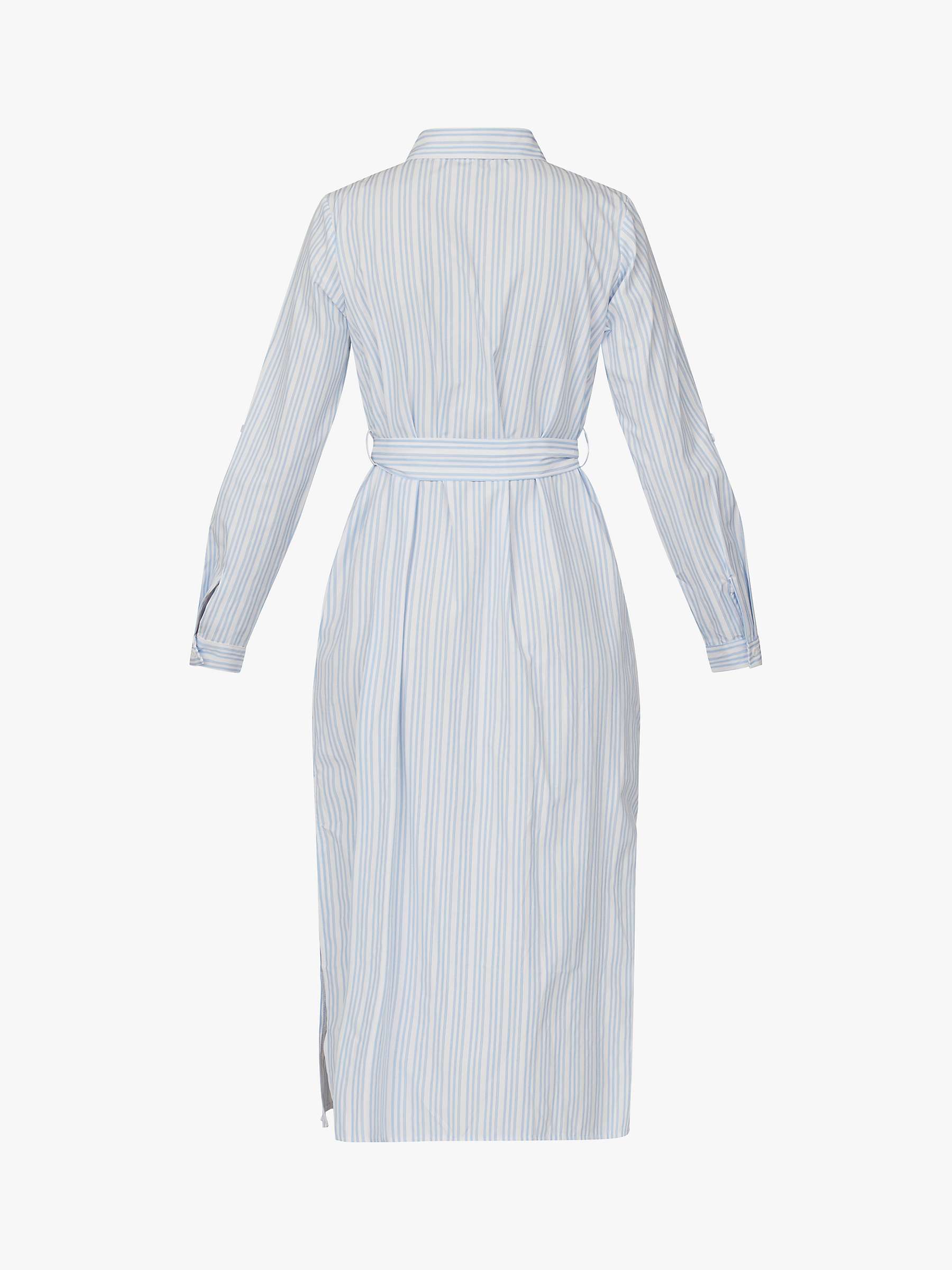 Buy Sisters Point Eron Stripes Tie-Belt Shirt Dress, White/Blue Online at johnlewis.com