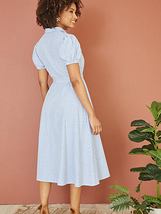 Yumi Cotton Blend Midi Dress, Blue