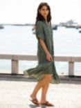 Yumi Linen Frill Hem Shirt Dress