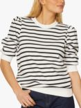 Sisters Point N.Peva Cotton Blend Striped Top, Cream/Light Jade