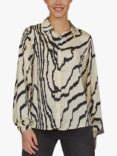 Sisters Point Gada Loose Fitted Print Shirt, Beige/Black