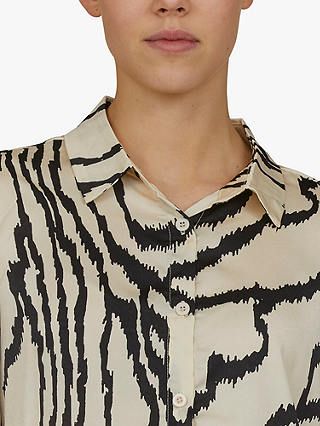 Sisters Point Gada Loose Fitted Print Shirt, Beige/Black