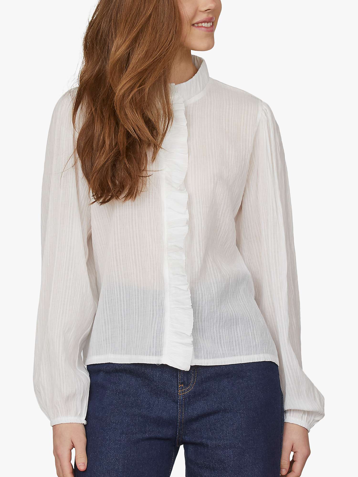 Buy Sisters Point Cema Feminine Long Sleeve Shirt, White Online at johnlewis.com