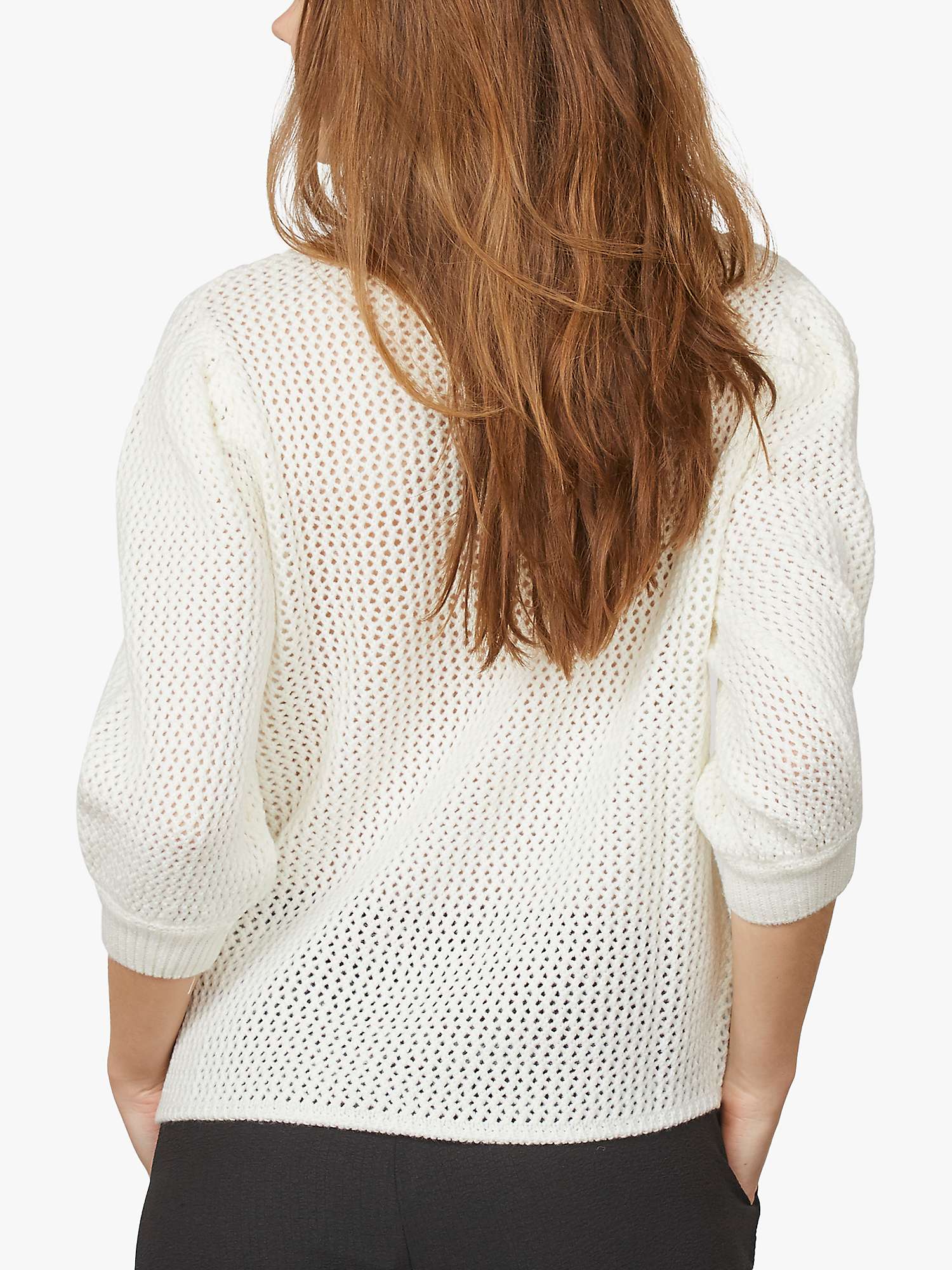 Buy Sisters Point Hava-Pu Loose Knitted Jumper, Cream Online at johnlewis.com