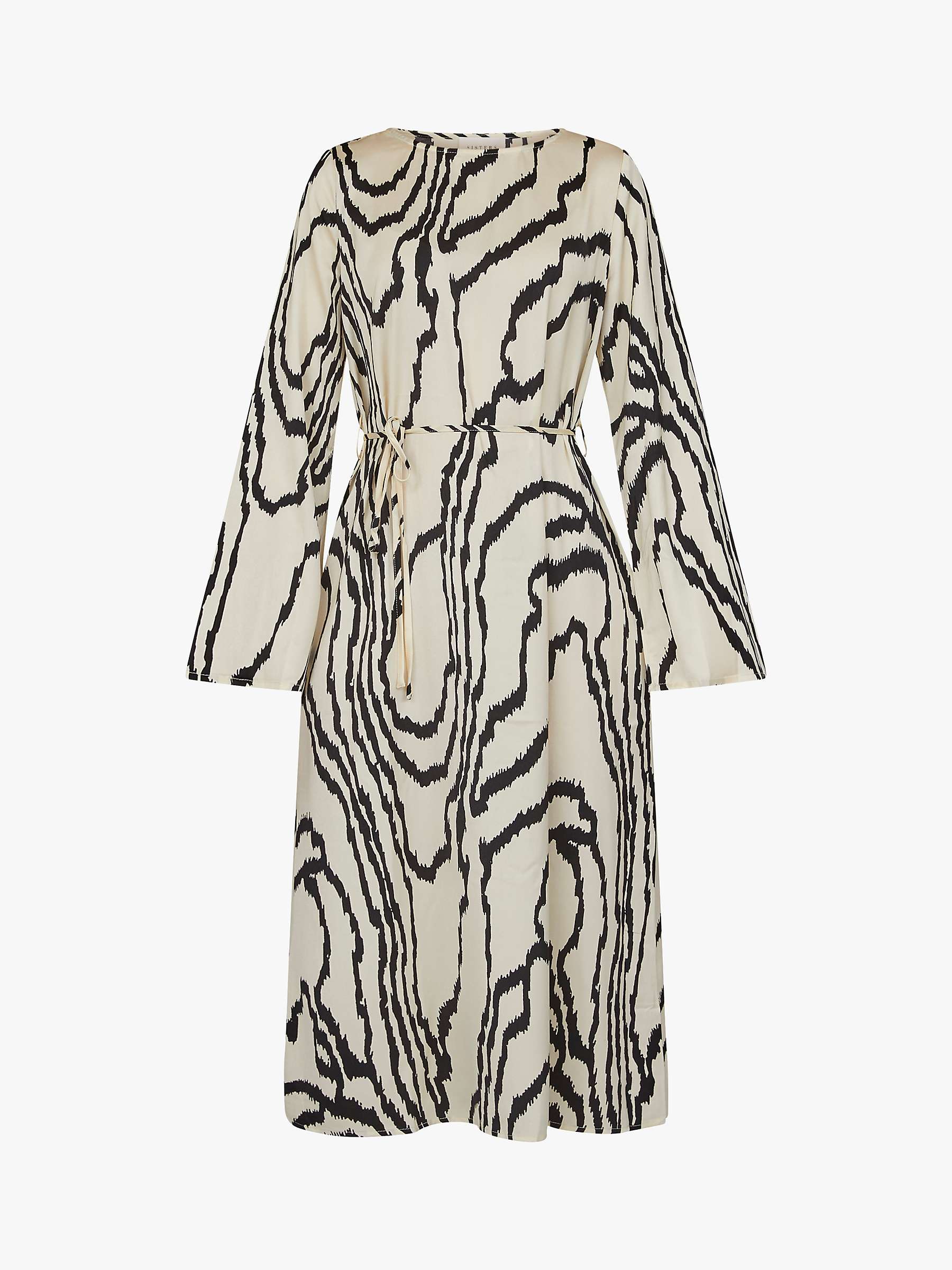 Buy Sisters Point Nava Long Sleeve Midi Dress, Beige/Black Online at johnlewis.com