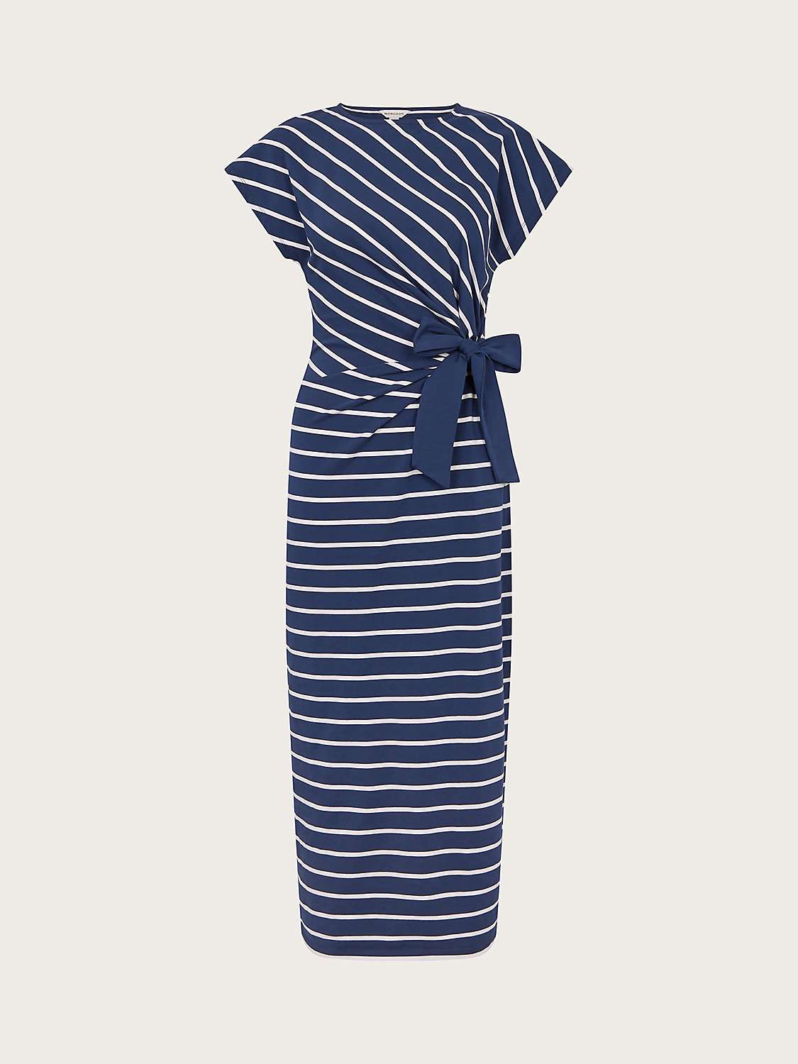 Buy Monsoon Sanya Tie Stripe Midi Dress, Navy Online at johnlewis.com