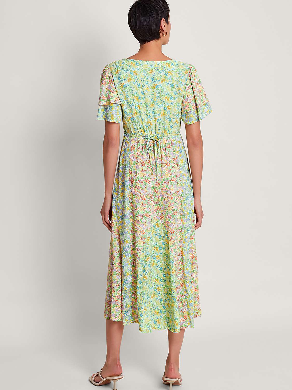 Buy Monsoon Tatum Floral Print Midi Tea Dress, Multi Online at johnlewis.com