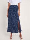 Monsoon Shiloh Spot Maxi Skirt, Navy, Navy