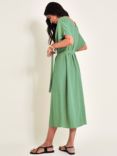 Monsoon Verity Linen Blend Midi Dress, Green