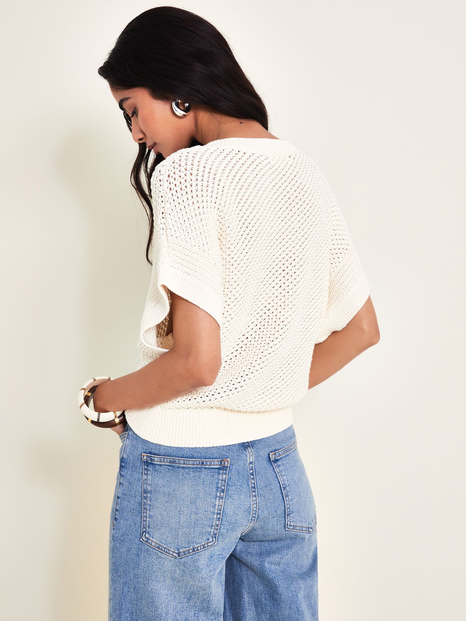 Buy Monsoon Sia Slouch Jumper, Ivory Online at johnlewis.com