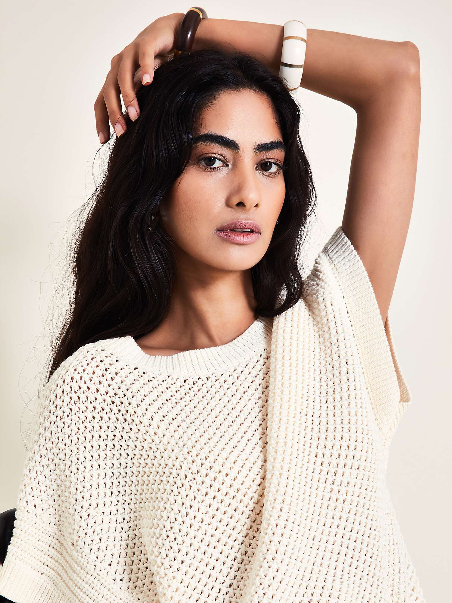 Buy Monsoon Sia Slouch Jumper, Ivory Online at johnlewis.com