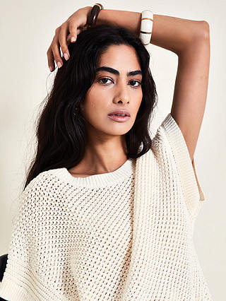 Monsoon Sia Slouch Jumper, Ivory