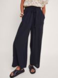 Monsoon Lana Ecovero Wide Leg Trousers, Black