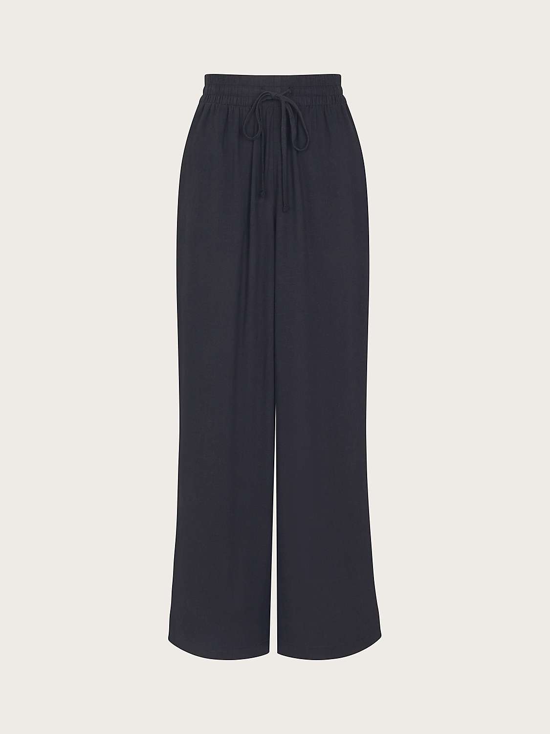 Buy Monsoon Lana Ecovero Wide Leg Trousers, Black Online at johnlewis.com