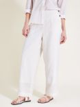 Monsoon Parker Linen Trousers, White