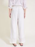 Monsoon Parker Linen Trousers, White