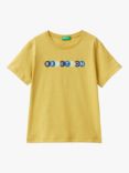 Benetton Kids' Logo Short Sleeve T-Shirt, Ochre