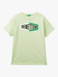 Benetton Kids' Logo Short Sleeve T-Shirt, Lime
