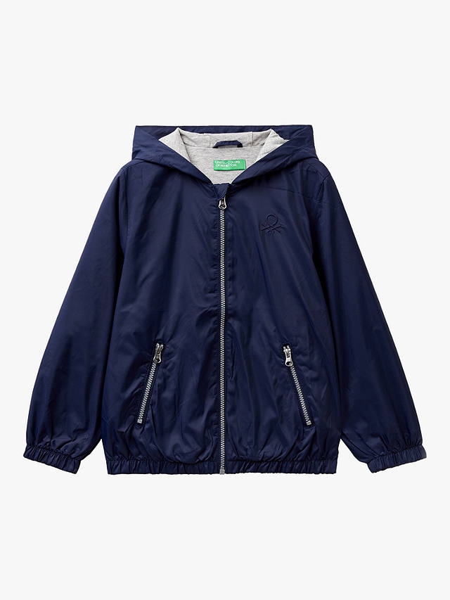 Benetton Kids' Hooded Rain Jacket, Night Blue
